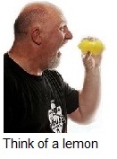 man eating lemon